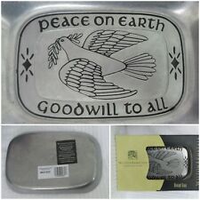 Wilton Armetale BREAD TRAY Peace On Earth Goodwill To All  Large 7x10.5 Box New picture