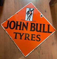 Original Vintage John Bull Tyres Double Sided Enamel Sign 1930s picture