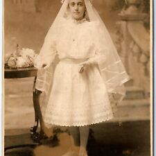 c1910s Beautiful Little Girl RPPC Church Confirmation Thibault Real Photo A140 picture
