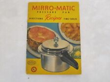 c. 1947 Mirro-Matic Pressure Pan Recipes, Directions, Time Tables booklet picture