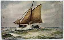 Summer Pleasures Sailboat on Rough Seas c1909 Divided Back Postcard - a8 picture