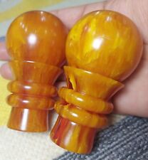 old bakelite amber cane handle 235 grams 2 pieces suitable for rosary picture