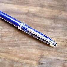 Preowned Montblanc Ballpoint Pen Blue White Design Special Germany Made Edition picture