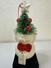Vintage Department 56  Snowman Head with Christmas Tree Ornament ~ NEW with TAG picture