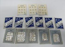 VTG Button Cards Mother Pearl LOT Go-It Trade Mark Luckyday 14 Cards 101 Buttons picture