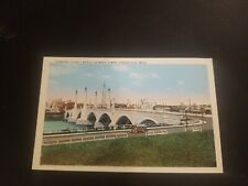 Postcard Springfield MA, Hampden County Bridge showing Tower,  Unposted, Divided picture