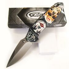 Skull Kiss SPRING ASSISTED Open Folding KNIFE with Pocket Clip 7 5/8