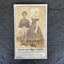 Black & White Twins CDV Sideshow JH Lawyer African American Albino Nellie Walker picture