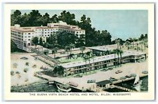 c1930's The Buena Vista Beach Hotel And Motel Biloxi Mississippi MI Postcard picture