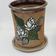 Handmade Ceramic Floral Vintage Planter Signed   picture