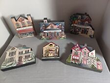 Lot of 6 Brandywine Woodcrafts Shelf Sitters Craft Block Houses  picture