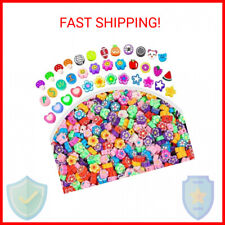 Gushu 200 Pcs Flower Clay Beads Charms for Bracelet Making Kit, Cute Flat Polyme picture