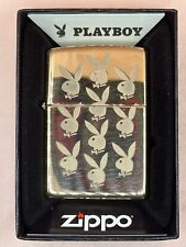 Playboy Multi Monogram Logo High Polish Brass Zippo Lighter NEW In Box Rare picture