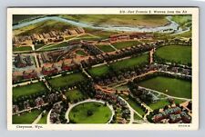 Cheyenne WY-Wyoming, Aerial Fort Francis E Warren, Antique Vintage Postcard picture