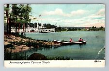 Thousands Island NY-New York, Scenic View Lake And Boat, Vintage Postcard picture