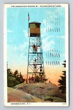 Adirondack Mountains NY-New York, Fire Observatory, Vintage c1929 Postcard picture