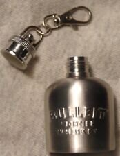 Bulleit Bourbon -mini Stainless Steel Flask - key chain....NEW picture