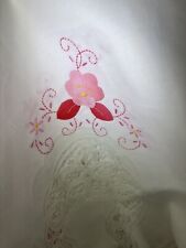 Vintage NWT Battenburg “Roses & Lace” Tablecloth 68” X 86” Oblong + 8 Napkins  picture