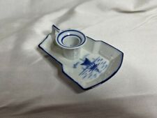 Antique German Blue and White Candle Holder picture