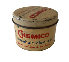 Vintage Chemico Household Cleanser  1 lb Metal Tin Australian Advertising Retro picture