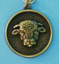 ViNTAGE MALCOLM HEREFORD COW's COCKTAiLS 1975 WESTERN BULL PENDANT NECKLACE picture