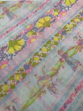 Vintage Fabric 1960 Or 1970 Bright Colors. Flowers & Girls. 1.5 Yards picture