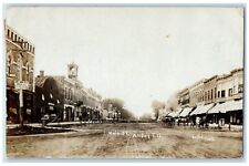 1908 Main Street Stores Horse Carriage Amboy IL Chase RPPC Photo Posted Postcard picture