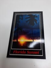Florida Sunset Over The Water Beaches Palm Trees Postcard Unposted  picture
