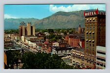 Ogden UT-Utah, Ogden Skyline, Hotels, Antique Vintage Souvenir Postcard picture