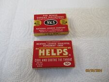 Vintage National Licorice Co. HELPS Cough Drops Y & S Lot of 2 Boxes SEE COND. picture