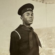 Vintage RPPC Postcard Photograph Black African American Man US Sailor ID Harris picture