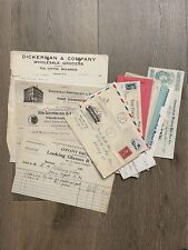 Rare Antique/Vintage Documents Lot - Bank Checks Invoices Envelopes Ephemera picture