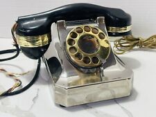 Vintage Art Deco Chrome Brass Telephone phone Stromberg Carlson Rare Untested picture
