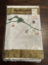 New Vintage Springmaid Wondercale Standard Pillowcases 50/50 Percale Floral picture