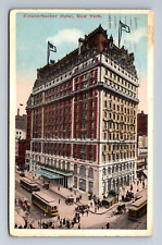Knickerbocker Hotel New York NY Streetcars Cars Street View Postcard c1917 picture