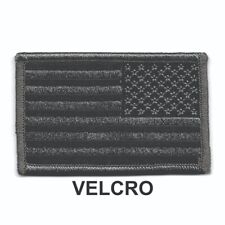 Reverse ACU Black Gray United States US Flag Patch Fits For VELCRO® BRAND Loop picture