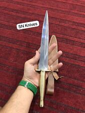 CUSTOM HANDMADE D2 TOOL STEEL COMMANDO HUNTING DAGGER KNIFE WITH BRASS HANDLE picture