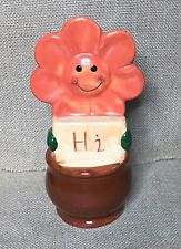 Vintage Handmade Hobbyist Kitsch Anthropomorphic Happy Flower In Pot Figurine picture