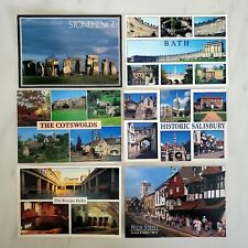 6 Vintage Postcards - Unused - Salisbury - Bath - Stonehenge - Cotswolds - Roman picture