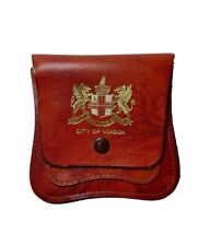 Hillcrest VINTAGE CITY OF LONDON Red LEATHER  WALLET / Coin Purse, England picture