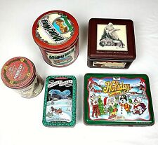 5 Vintage Christmas Tin Canister Life Savers Keebler Hallmark Snickers MilkyWay  picture