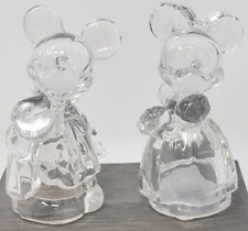 Disney Lenox Mickey & Minnie Mouse Clear Glass Salt & Pepper Shakers picture