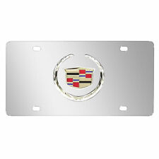 Cadillac 3D Logo Mirror Chrome Stainless Steel License Plate picture