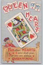 Postcard Queen of Hearts Playing Card c1910? BB London Series picture