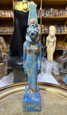 RARE ANCIENT EGYPTIAN ANTIQUITIES Statue Heavy and Large Of Lion Goddess Sekhmet picture