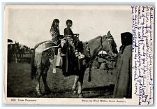 Children Riding Horse Crow Papooses Native American Indian Billings MO Postcard picture