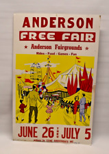 Vintage ANDERSON INDIANA FREE FAIR Poster picture
