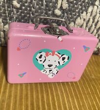 Vtg 90's Sanrio Spottie Dottie Mini Metal Pink Box Dog Rare HTF Pink Storage picture