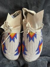 Authentic Hand-beaded Sioux Moccasins (size 9) picture