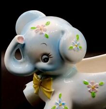Inarco Blue Elephant Figurine Vintage Planter Forget Me Nots Alzheimer’s Symbol picture